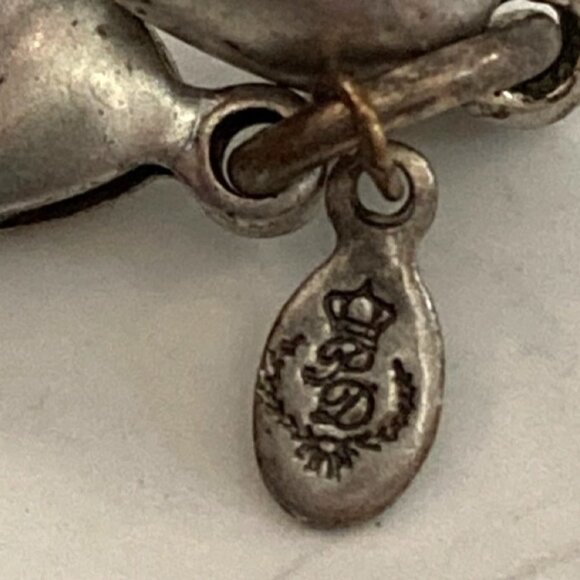 Premier Designs Pendant Necklace Silver Cross Green Shell Inlay Black Cord - Picture 3 of 12